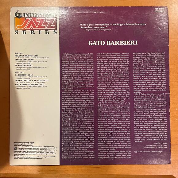 Gato Barbieri LP vintage vinyl record latin jazz fusion 1979 - Picture 2 of 4